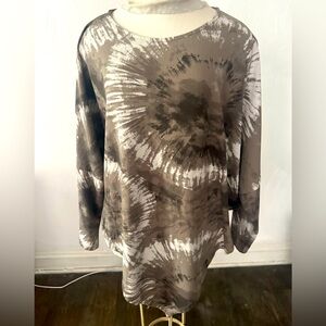 Tye-Dye Long Sleeve Top// Made in ITALY// Poncho with sleeves